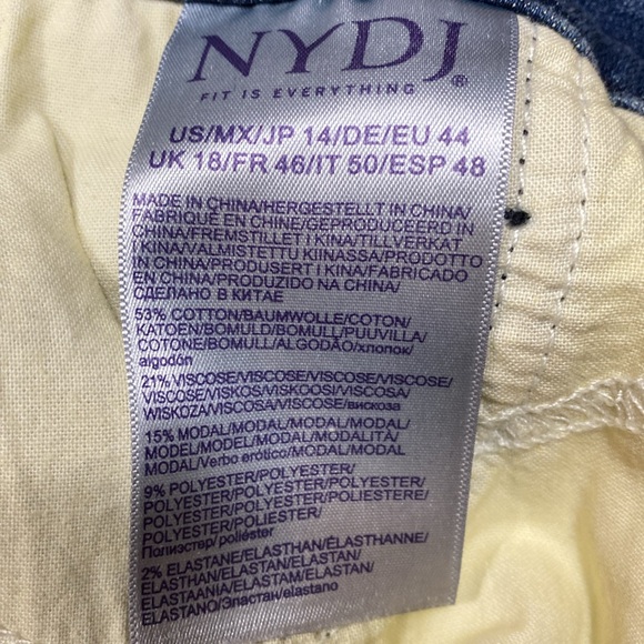 NWT NYDJ Jeans Size 14 Blue Sheri Slim Ankle Slightly Distressed Stretch - Picture 11 of 15